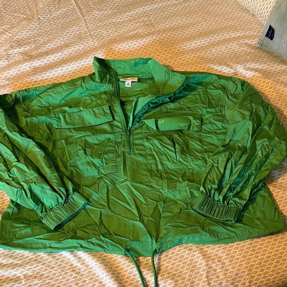 Diane Von Furstenberg Teal Lightweight Shell Jacket